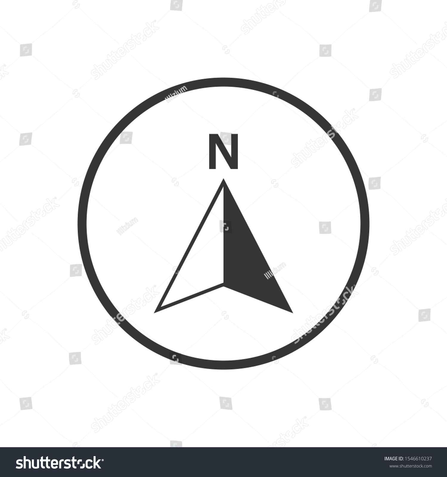 North Arrow Icon N Direction Navigation Stock Illustration 1546610237