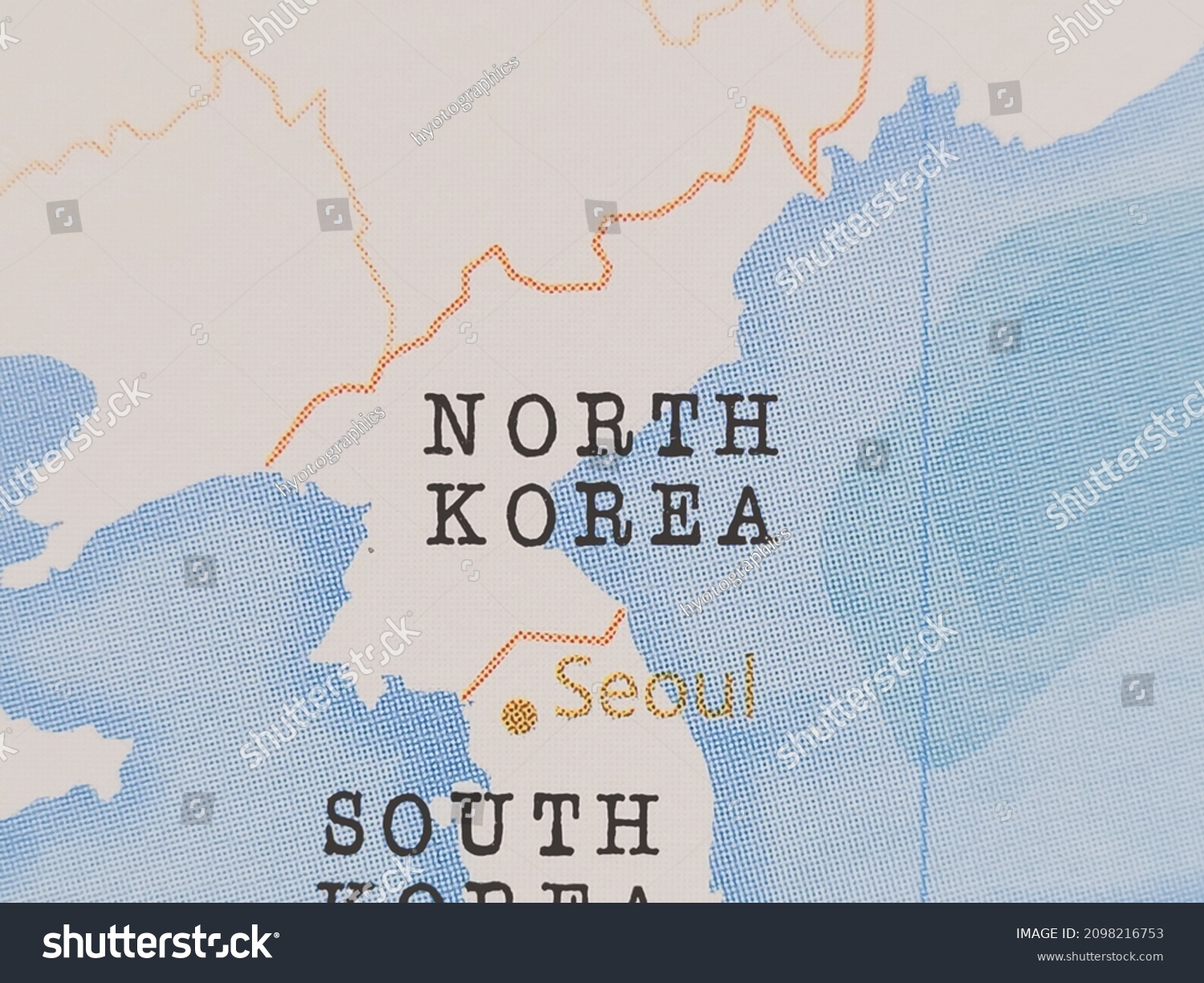 North Korea Realistic World Map Stock Photo 2098216753 Shutterstock Stock Photo North Korea In The Realistic World Map 2098216753