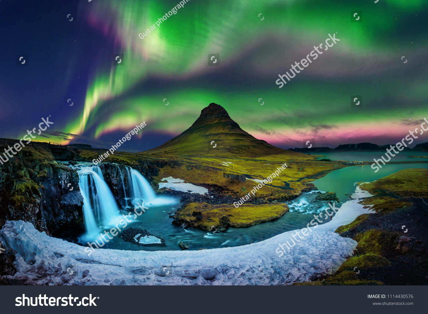 Northern Light Aurora Borealis Kirkjufell Iceland Stock Photo Edit Now