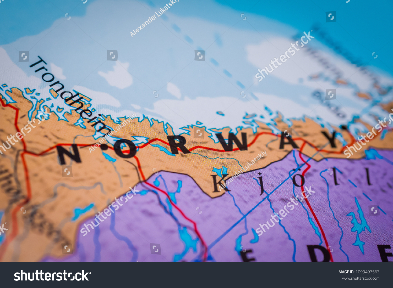 Stock Photo Norway On The Europe Map 1099497563 