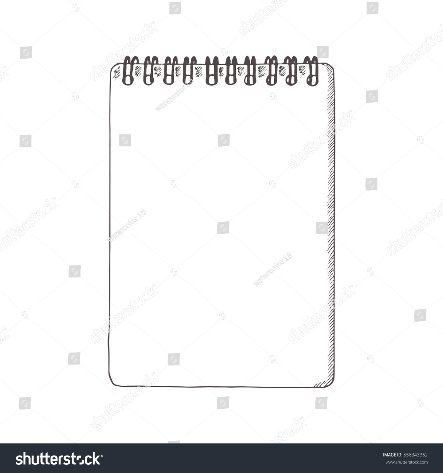 Notebook Notepad Doodle Engraving Sketch Style Stock Illustration ...