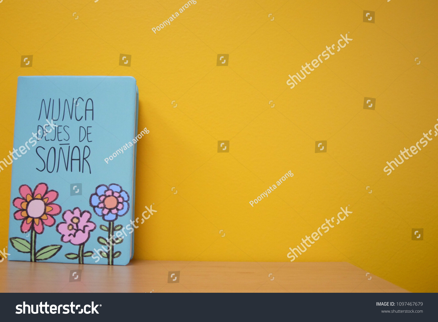 Notebook Spanish Text On Wooden Desk Stock Photo Edit Now 1097467679