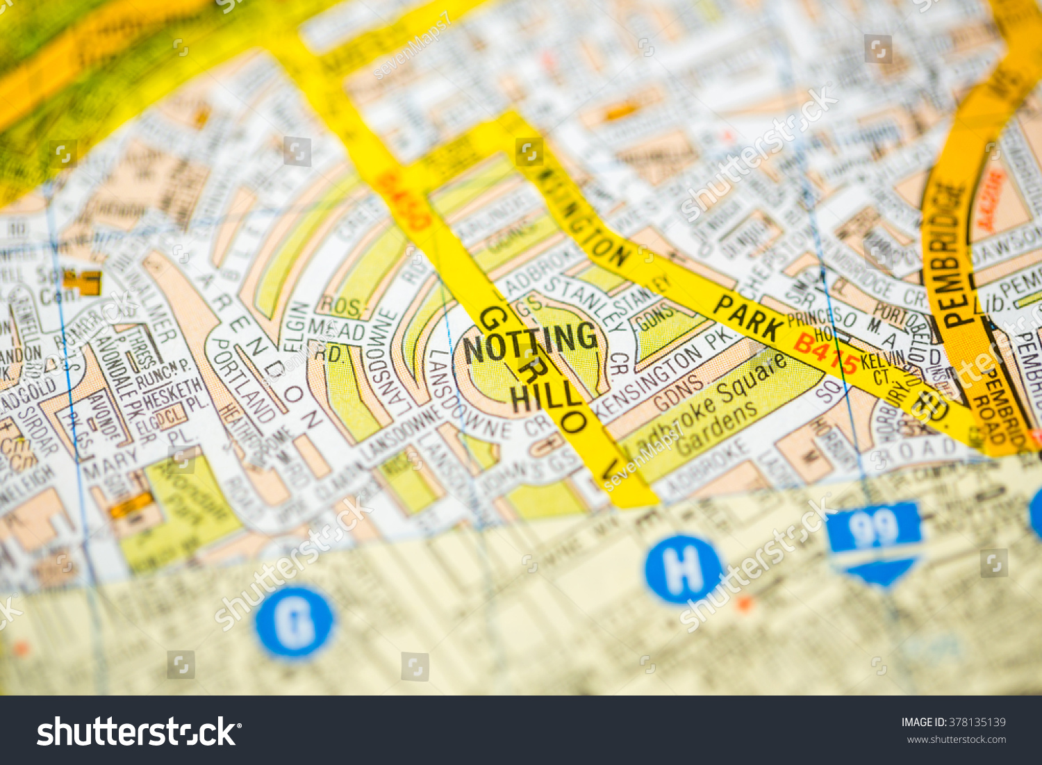 Notting Hill London Map Notting Hill London Uk Map Stock Photo 378135139 | Shutterstock