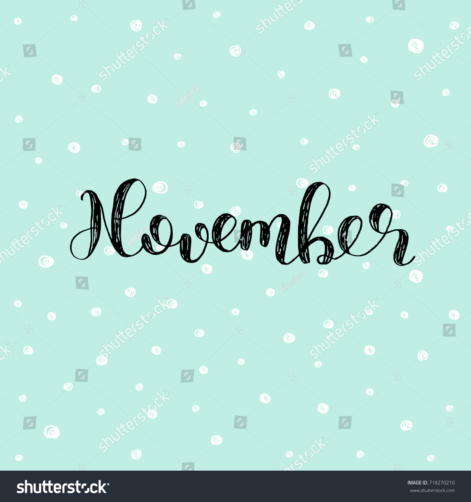 November Brush Hand Lettering Illustration Inspiring Stock Illustration ...