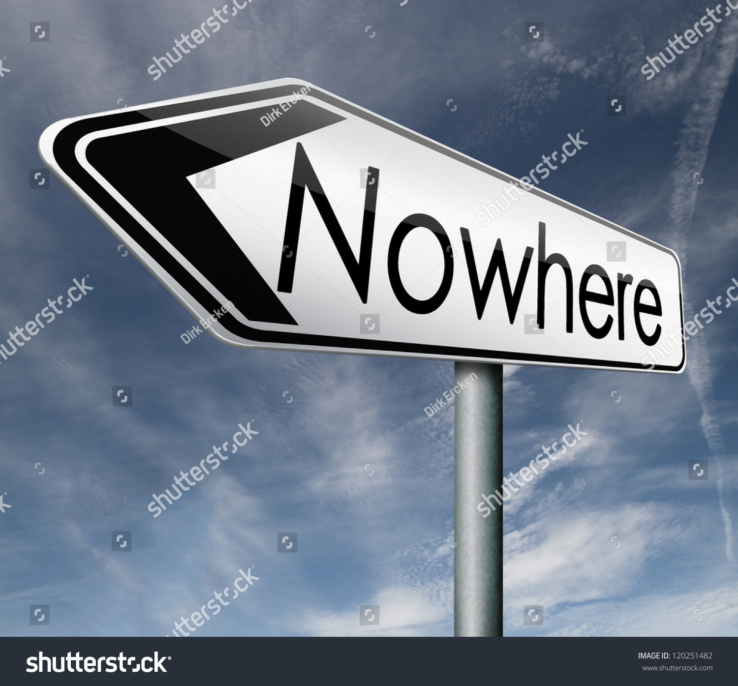 Nowhere Road Sign To Nothing Useless Direction Waste Of Time ...