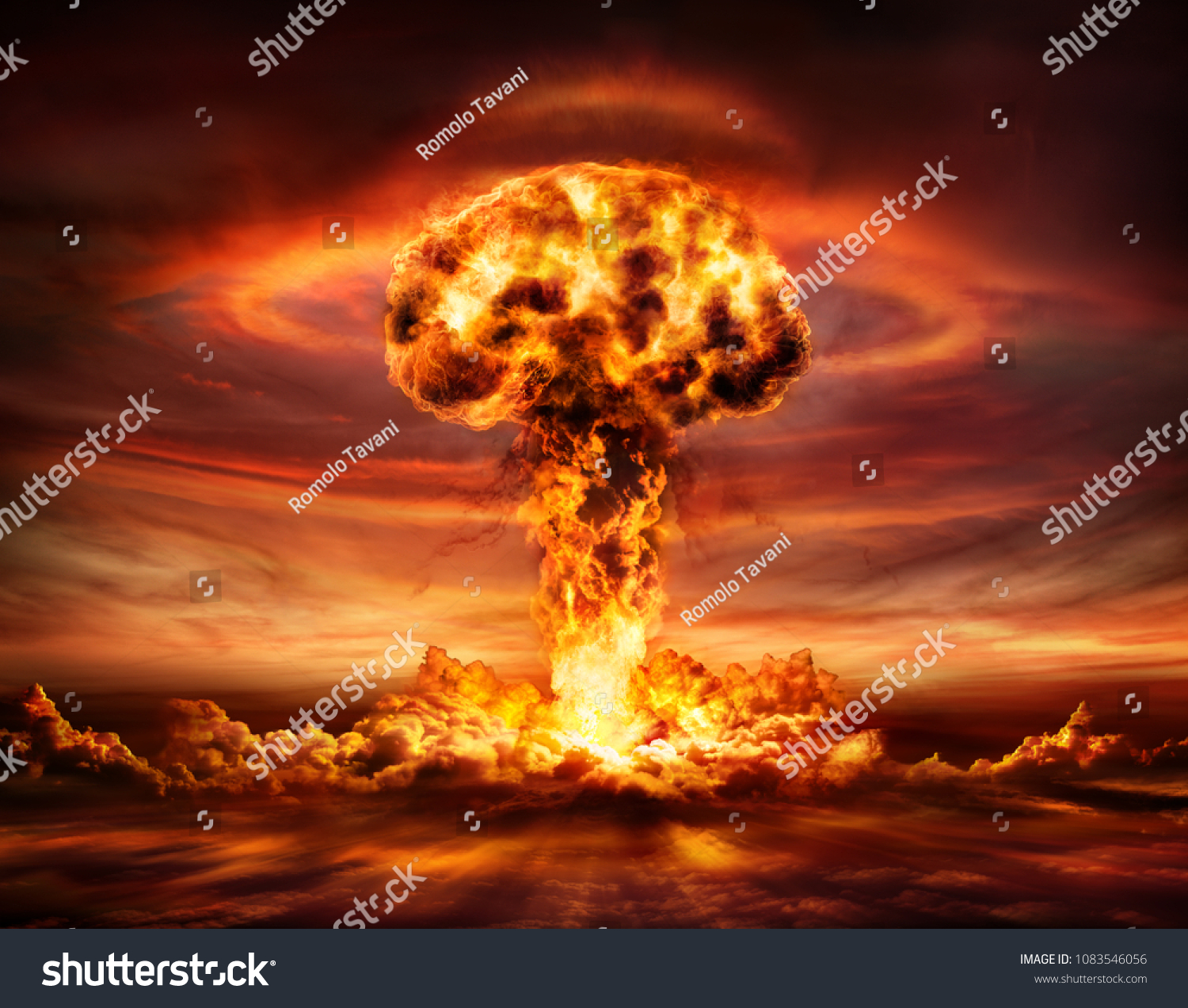 核爆弾爆発 キノコ雲 3dイラスト のイラスト素材