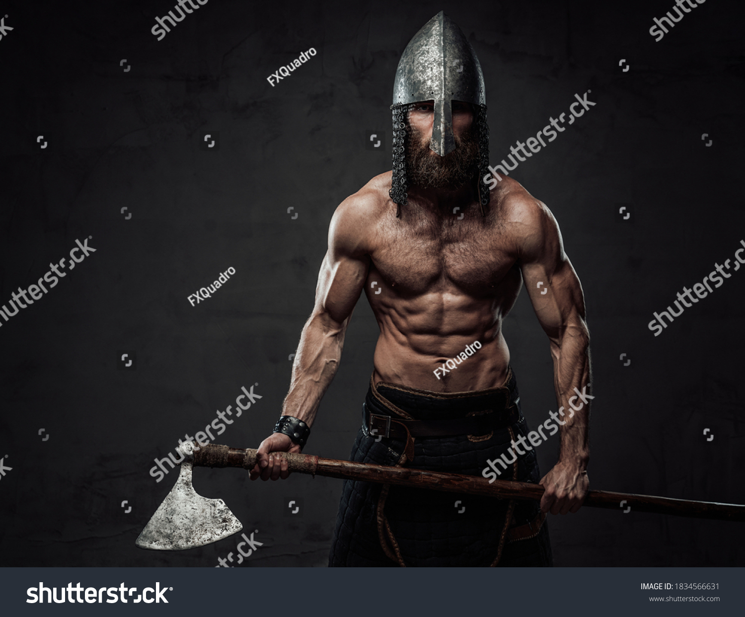 Nude Warlike Viking Marauder Beard Helmet Stock Photo Shutterstock