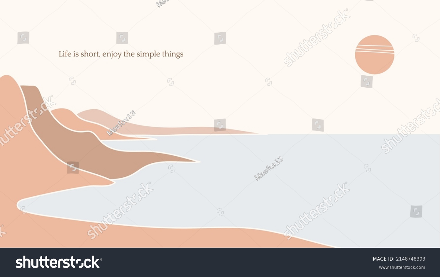 Nude Beige Light Blue Abstract Simple Stock Illustration Shutterstock