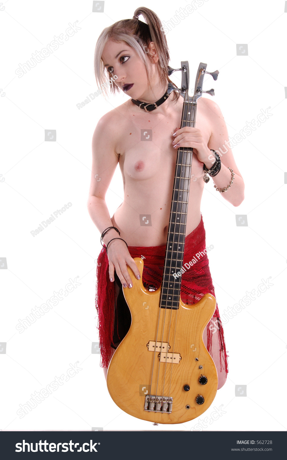 Naked girl playing bass guitar there Naked girl playing bass guitar idea and
