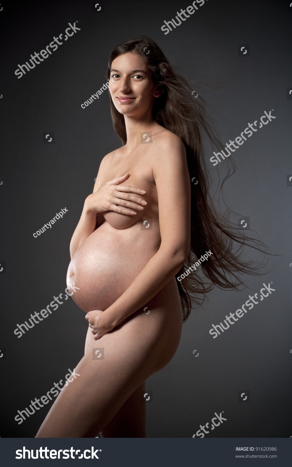 long hair pregnant nude