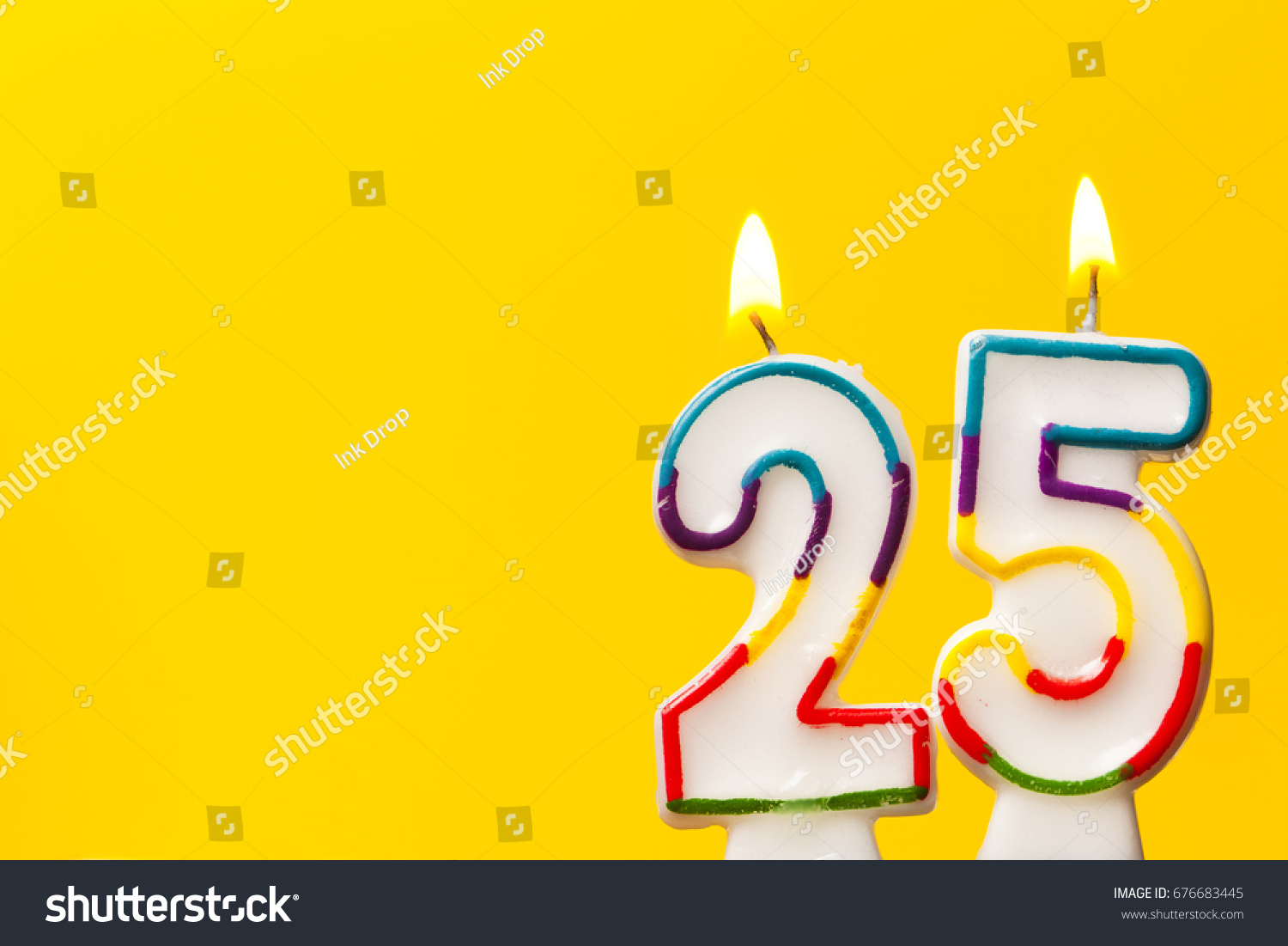 Number 25 Birthday Celebration Candle Against Stock Photo (Edit Now ...