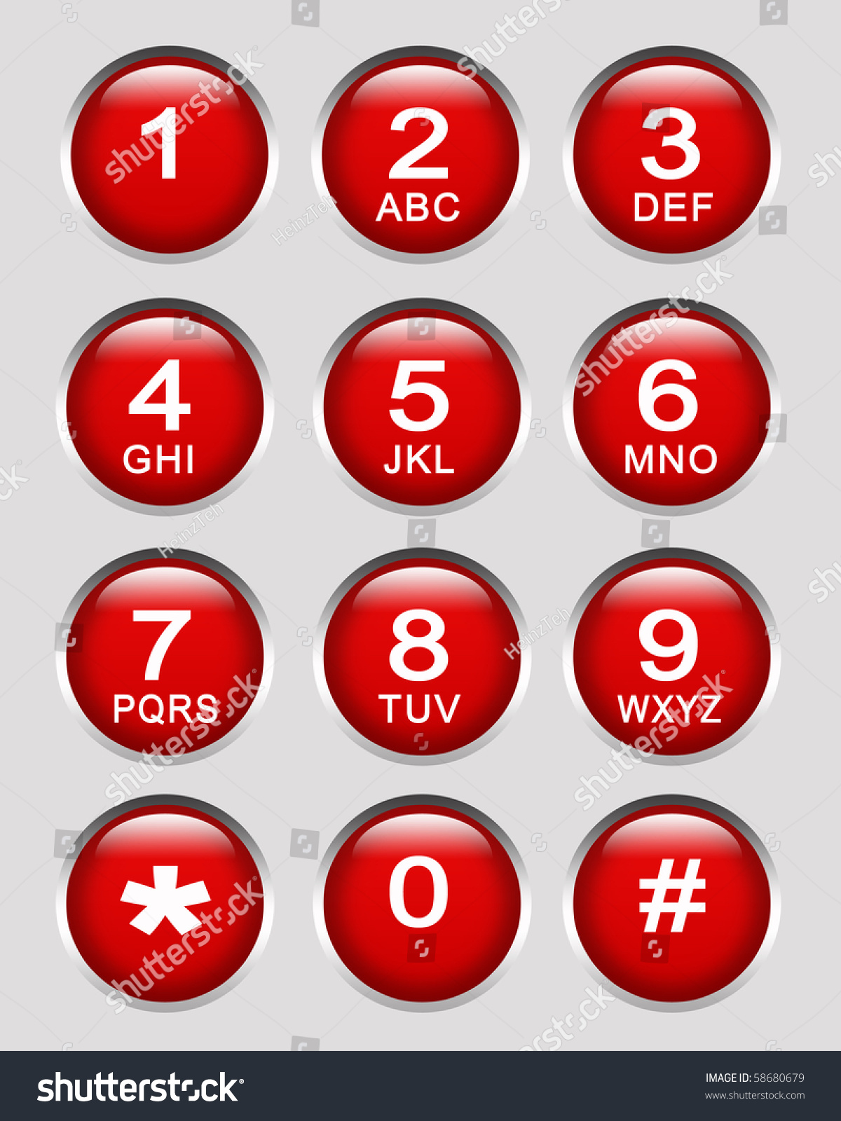 Number Key Pad Stock Photo 58680679 : Shutterstock