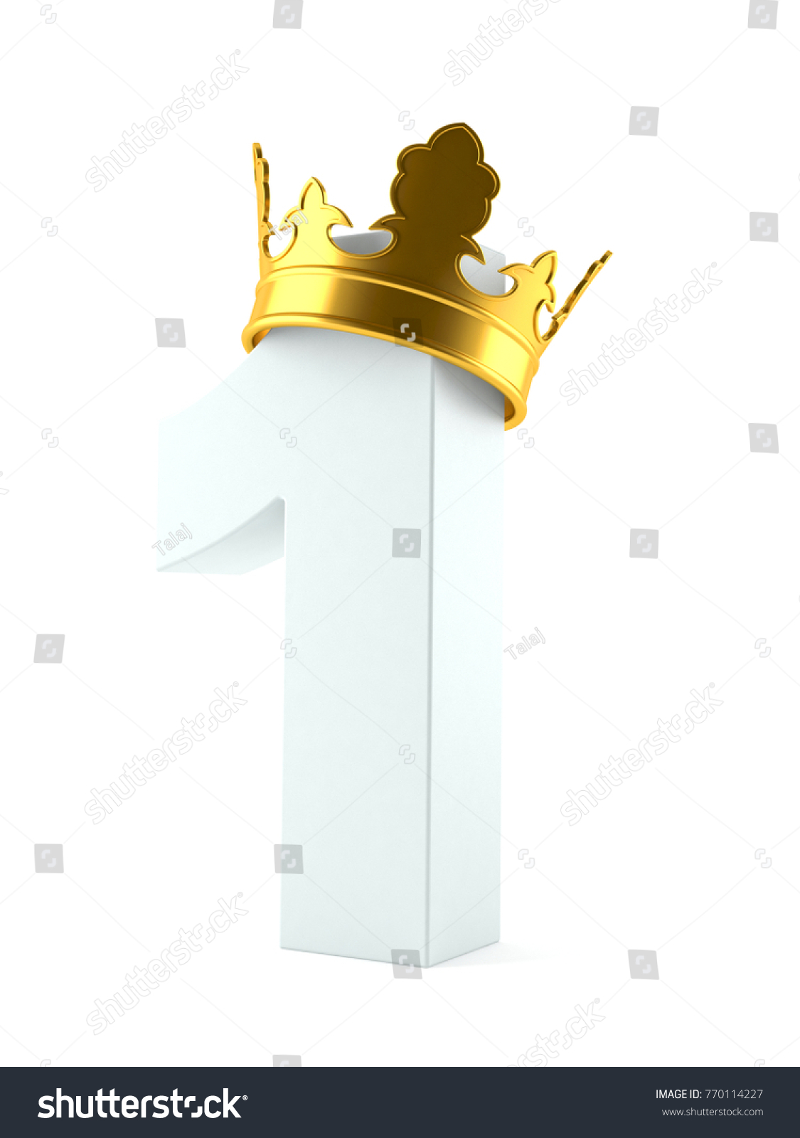 Number One Crown Isolated On White Stock Illustration 770114227