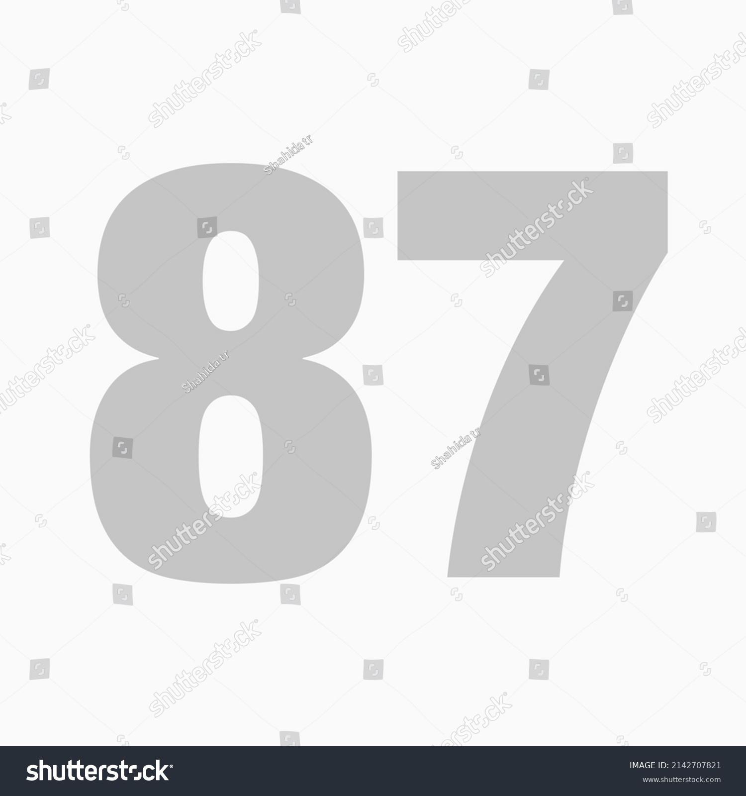 Number 87 Simple Clip Art Illustration Stock Illustration 2142707821 ...