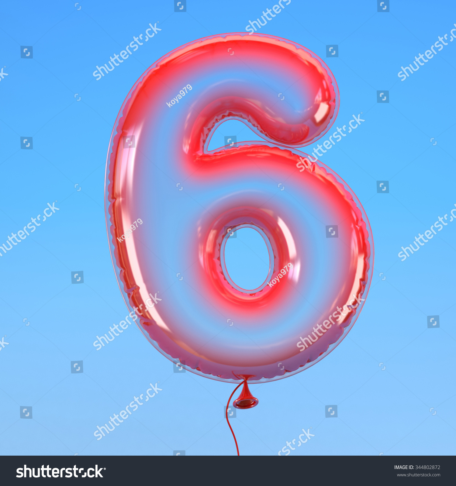 Number 6 Transparent Balloon Font Stock Illustration 344802872