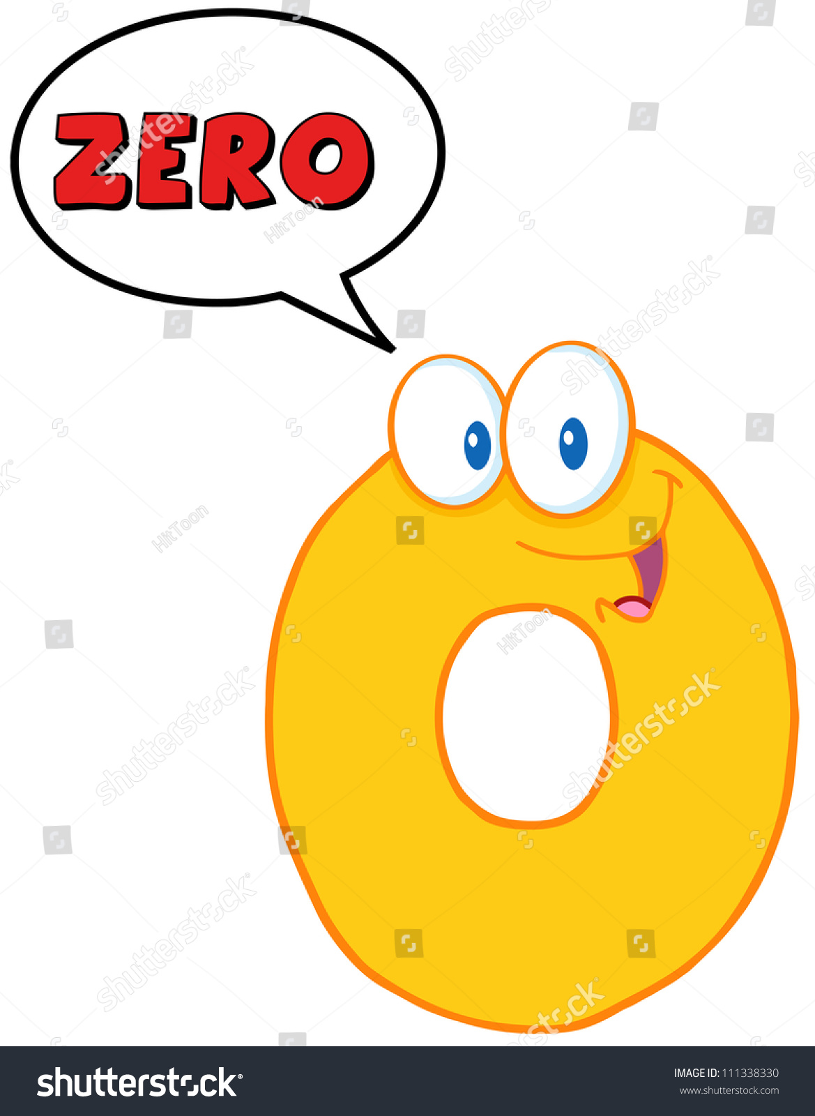 Number Zero Funny Cartoon Character Speech Stock Illustration 111338330 ...