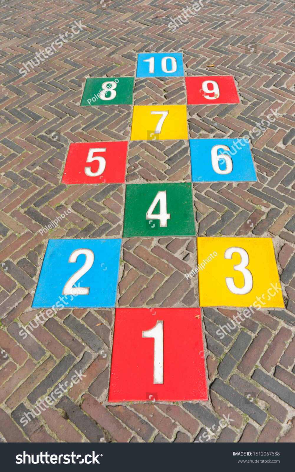 numbers on tiles playing hopscotch street stock photo edit now 1512067688