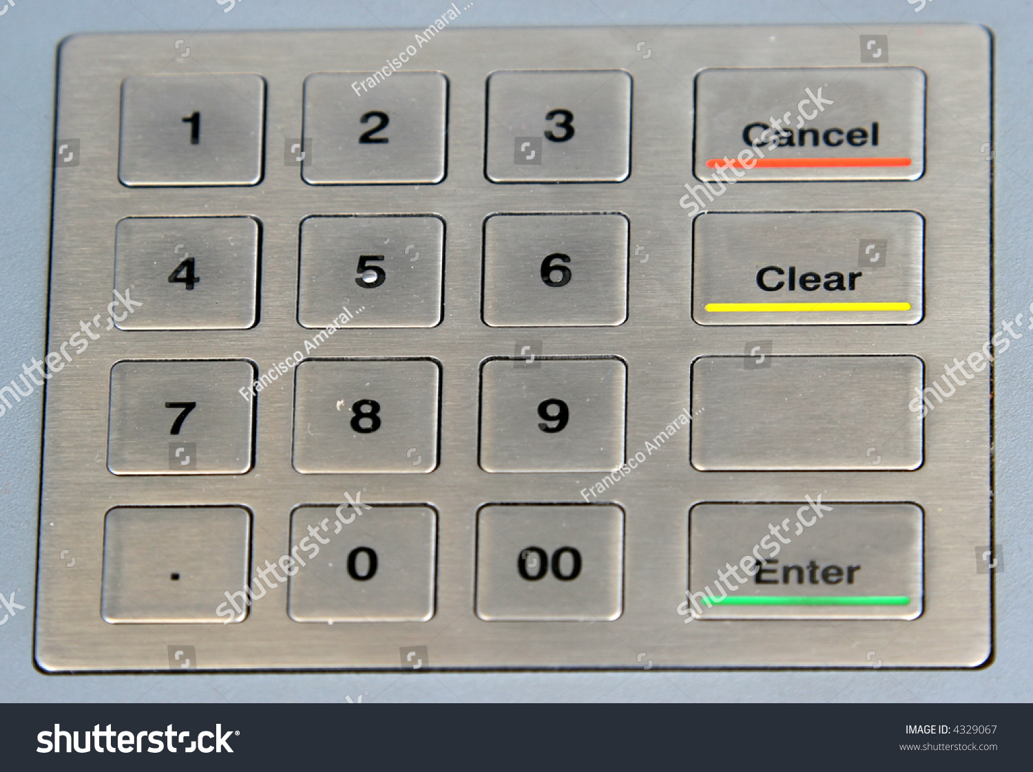 Numeric Atm Keypad With Coloured Keys Stock Photo 4329067 : Shutterstock