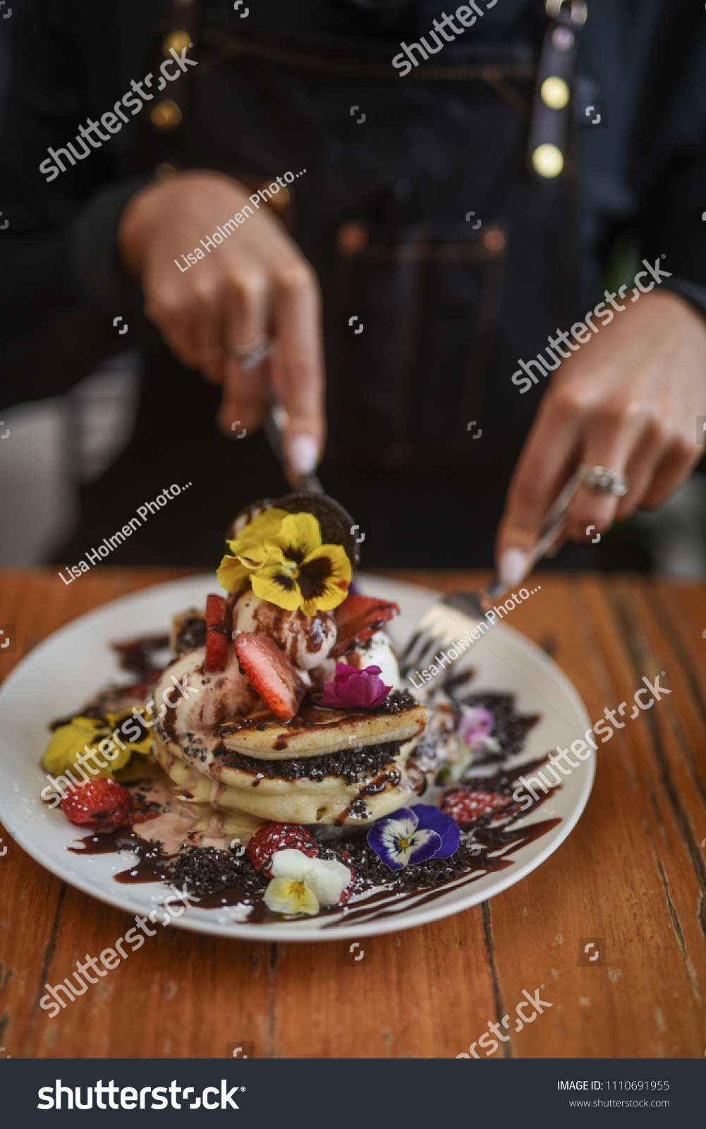 Nutella Stuffed Pancakes Strawberries Bananas Oreo Stock Photo Edit Now 1110691955