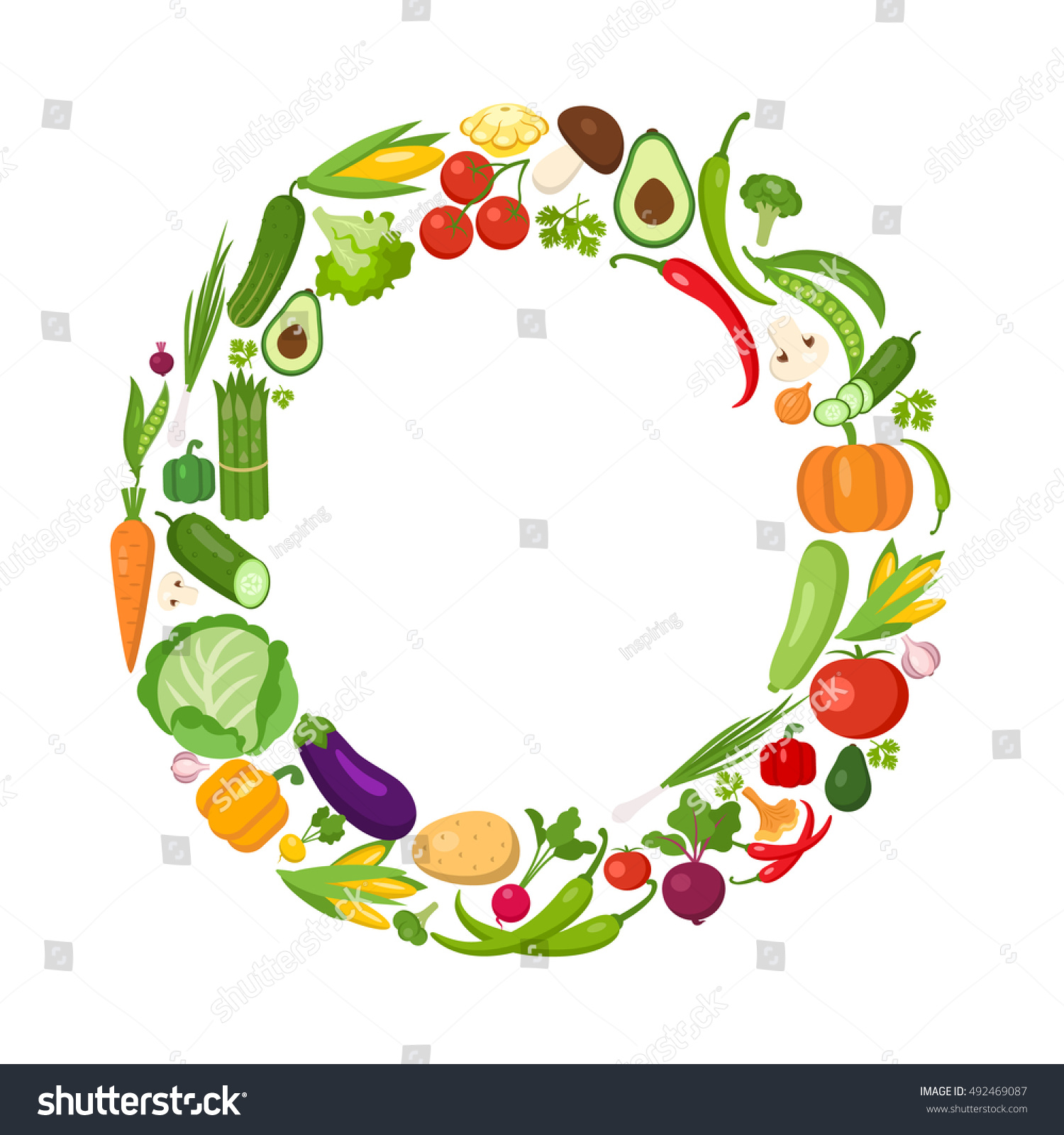 O Letter Vegetables Stock Illustration 492469087