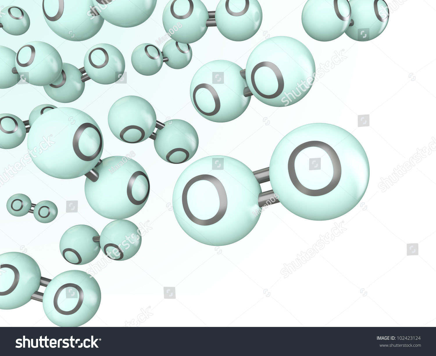 O2 Oxygen Molecule 3d Models Stock Photo 102423124 : Shutterstock