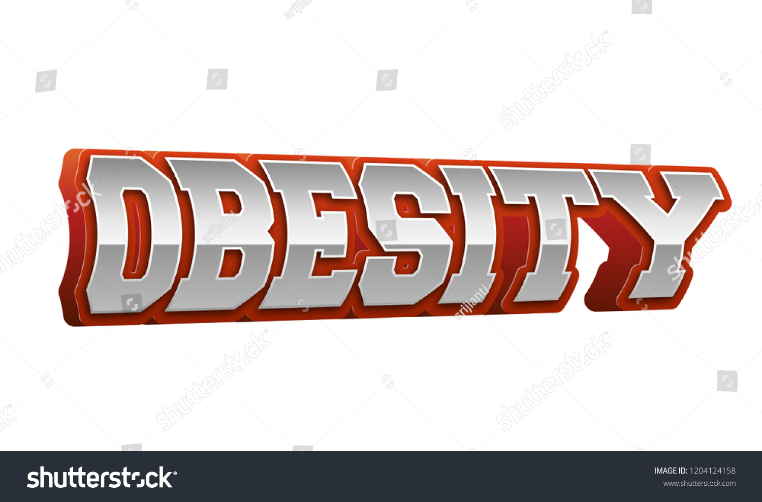 Obesity Text Popular Disease Medical Problem Stock Illustration 1204124158