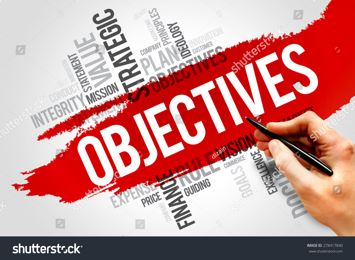 Objectives Word Cloud, Business Concept Stock Photo 278417840 ...