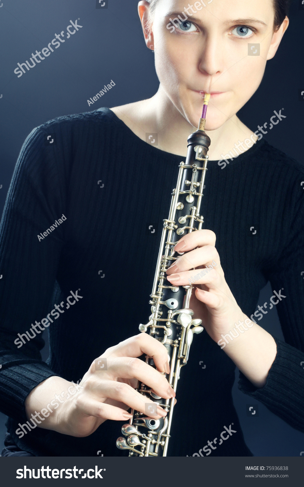 Oboe Musical Instrument Playing Young Oboist Stock Photo 75936838 ...