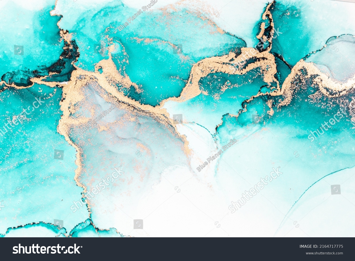 Ocean Blue Abstract Background Marble Liquid Stock Photo 2164717775 ...