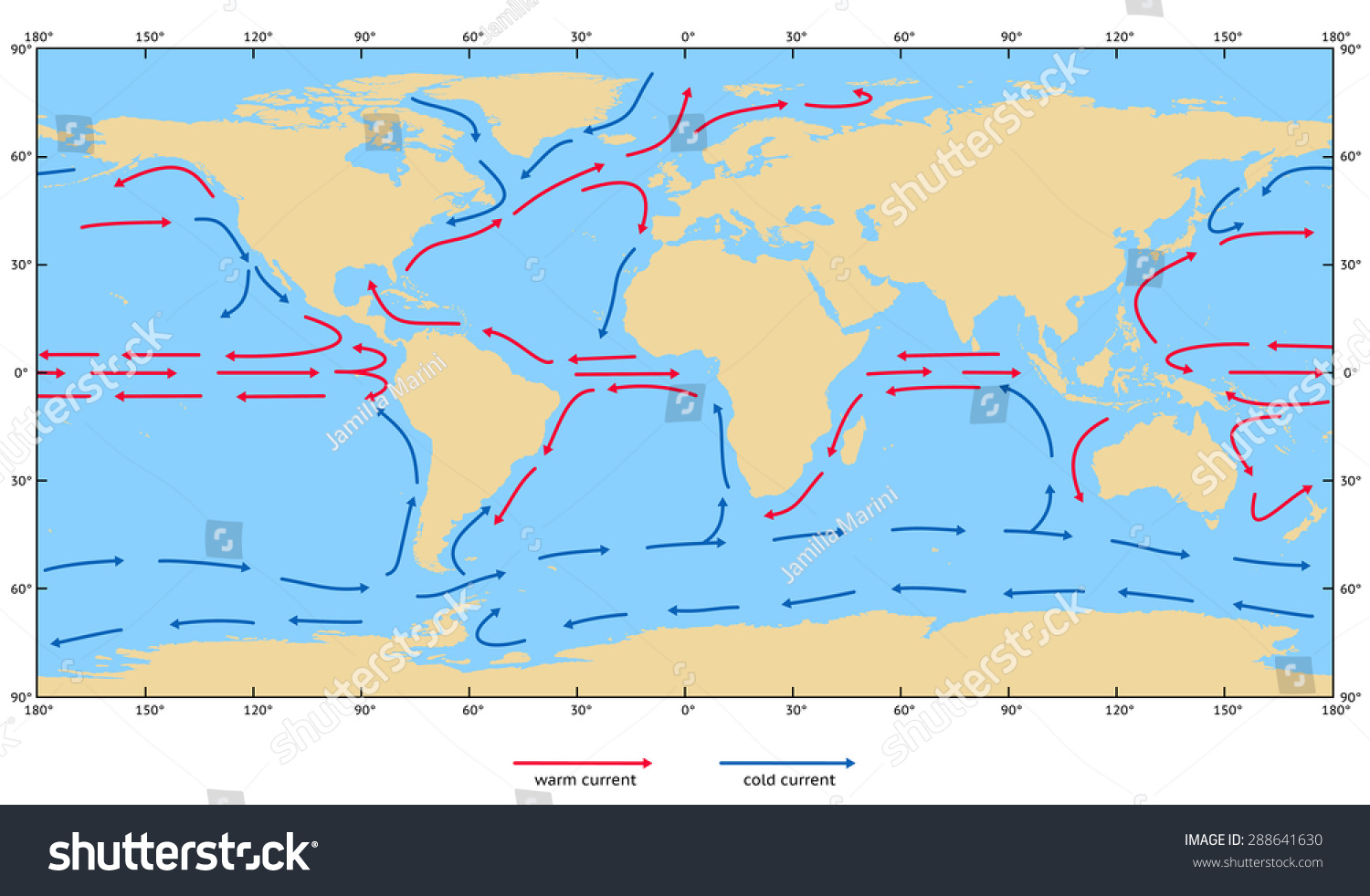 Ocean Surface Currents Elements This Image Stock Illustration Shutterstock