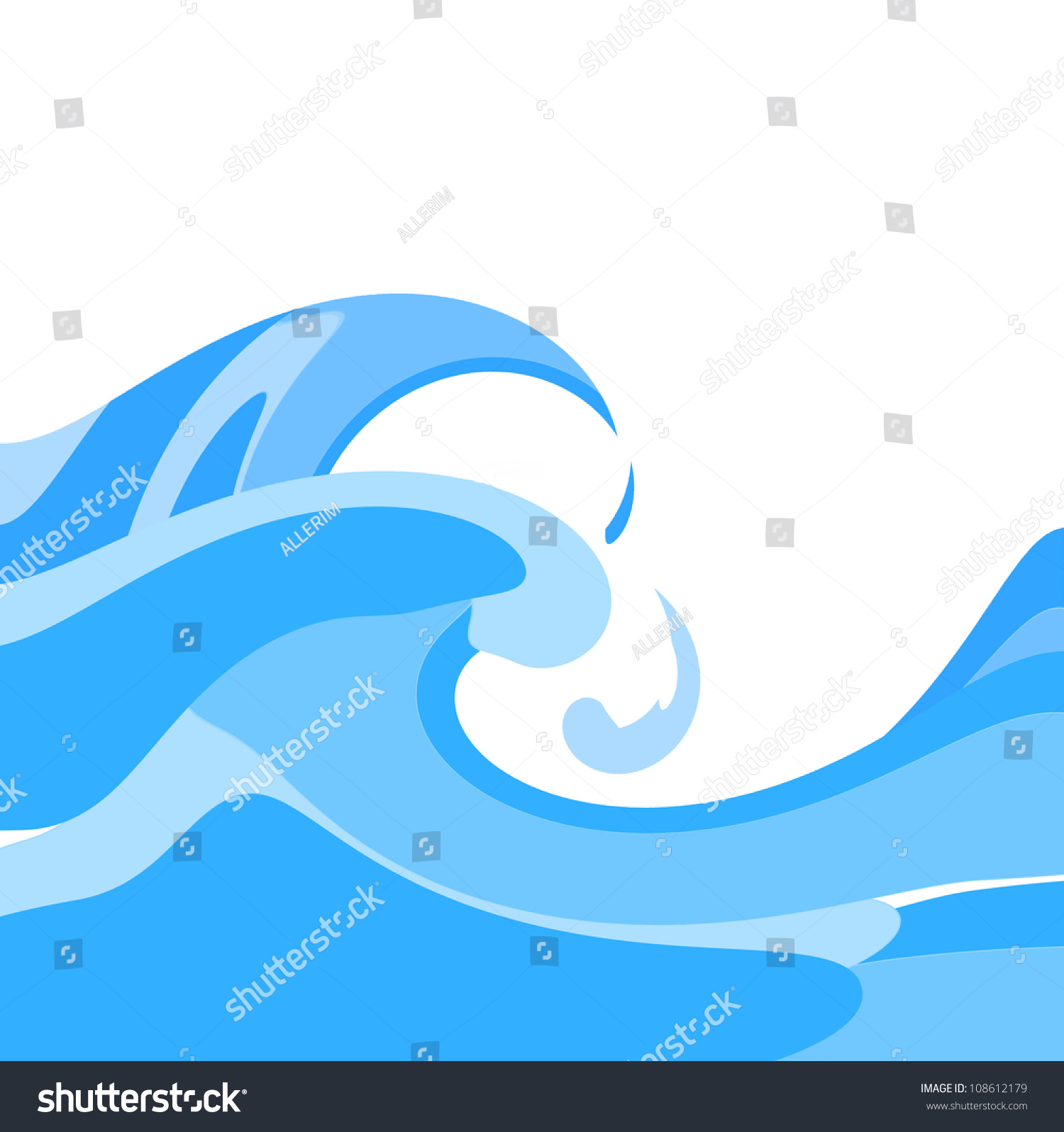 Ocean Waves Stylized Stock Photo 108612179 : Shutterstock