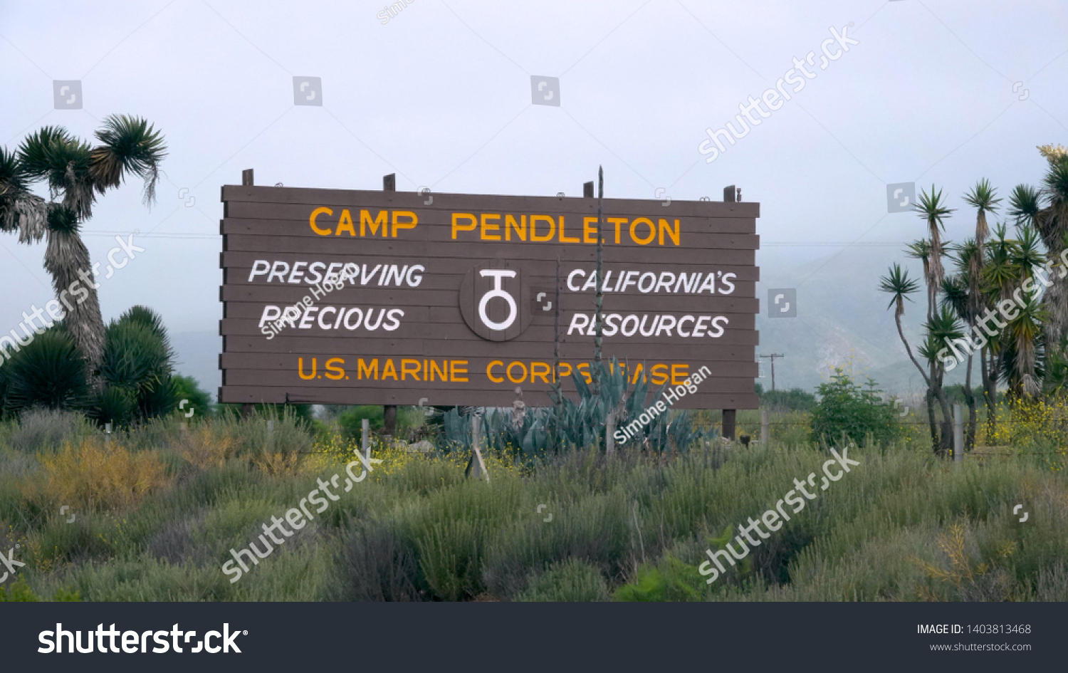 23 Marine Corps Base Camp Pendleton Images Stock Photos Vectors   Stock Photo Oceanside Ca Usa April Sign For Marine Corps Base Camp Pendleton On The Freeway 1403813468 