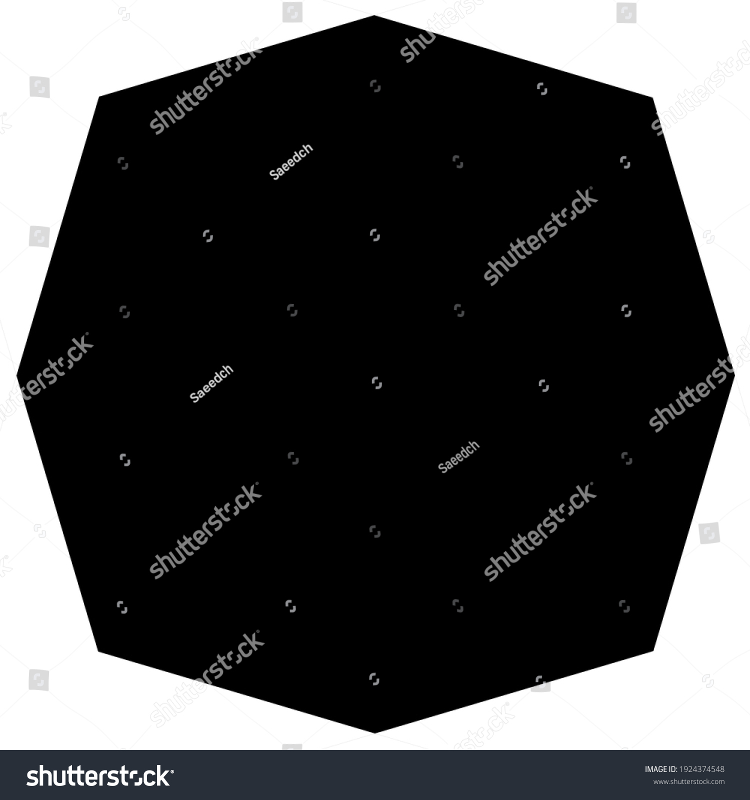 Octagonal White Border Black Background Retro Stock Illustration 1924374548