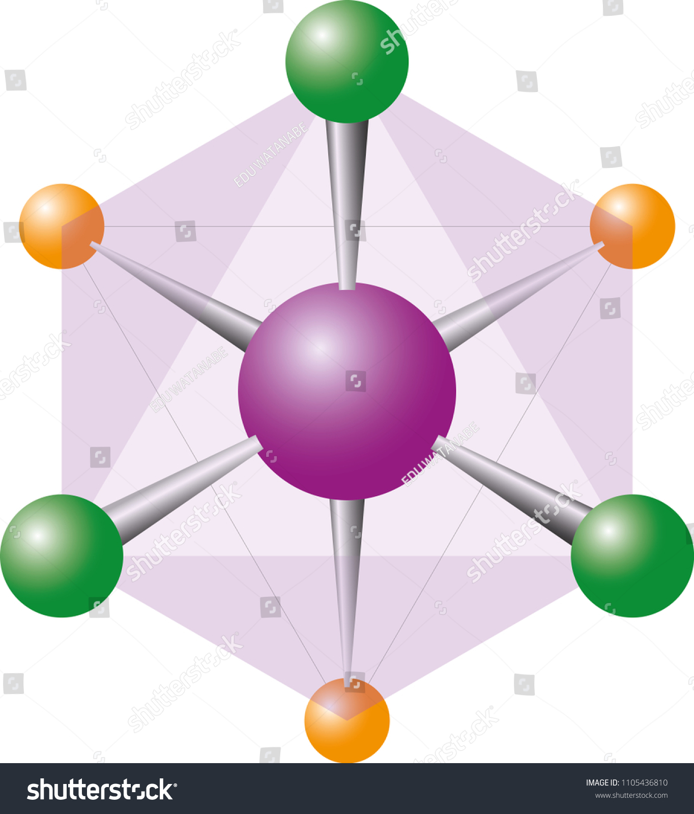 Octahedral Molecular Geometry Stock Illustration 1105436810 Shutterstock