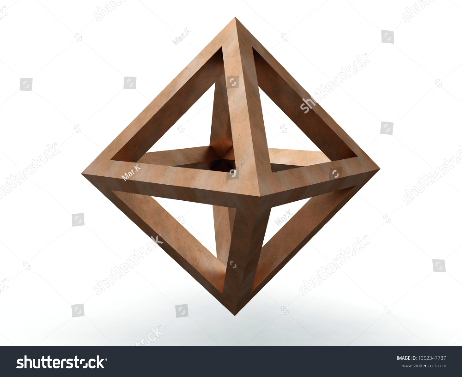 Octahedron Leonardo Da Vinci 3d Model Stock Illustration 1352347787