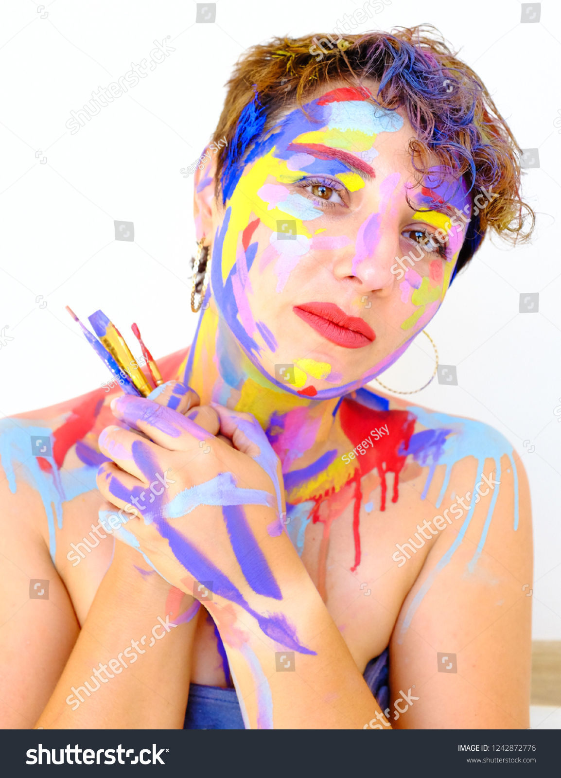 Odessaukraine Girl Paint Face Stock Photo Edit Now