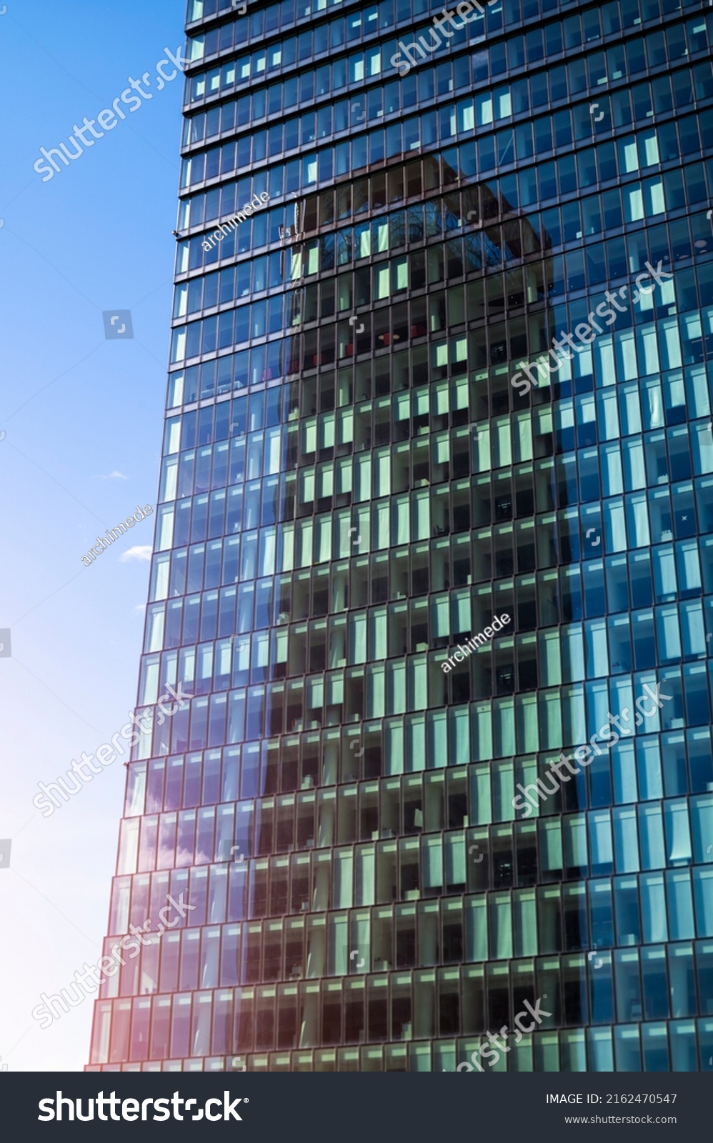 Office Building Facade Reflection On Windows Stock Photo 2162470547 ...