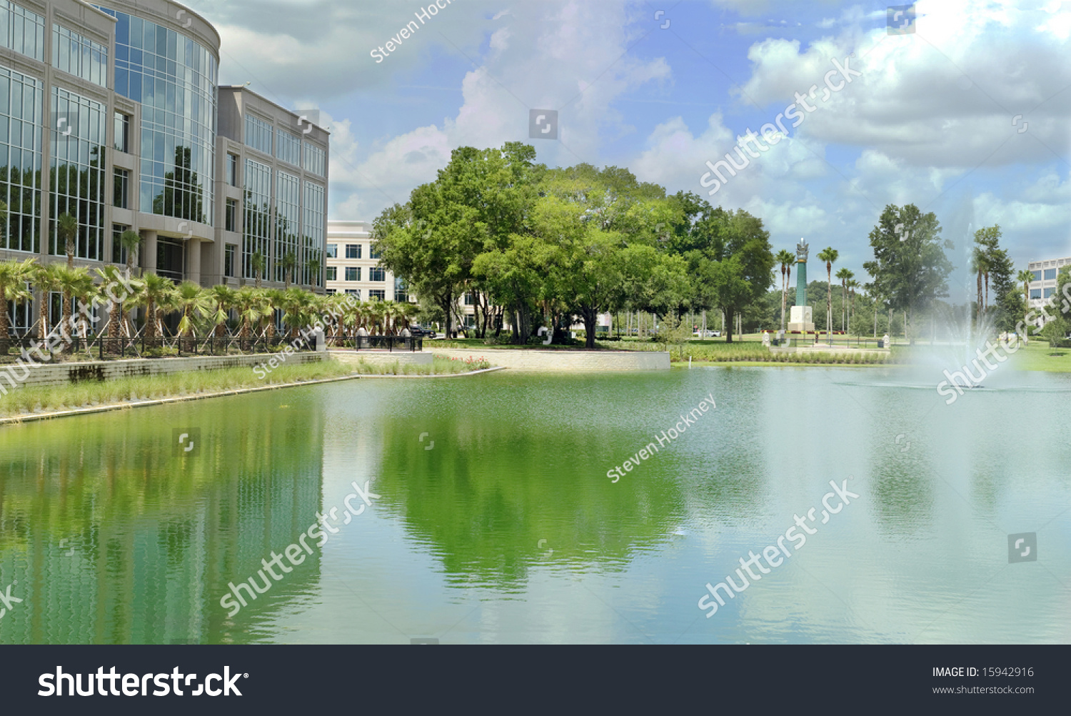 Office Building Pond Fountain Stock Photo 15942916 | Shutterstock