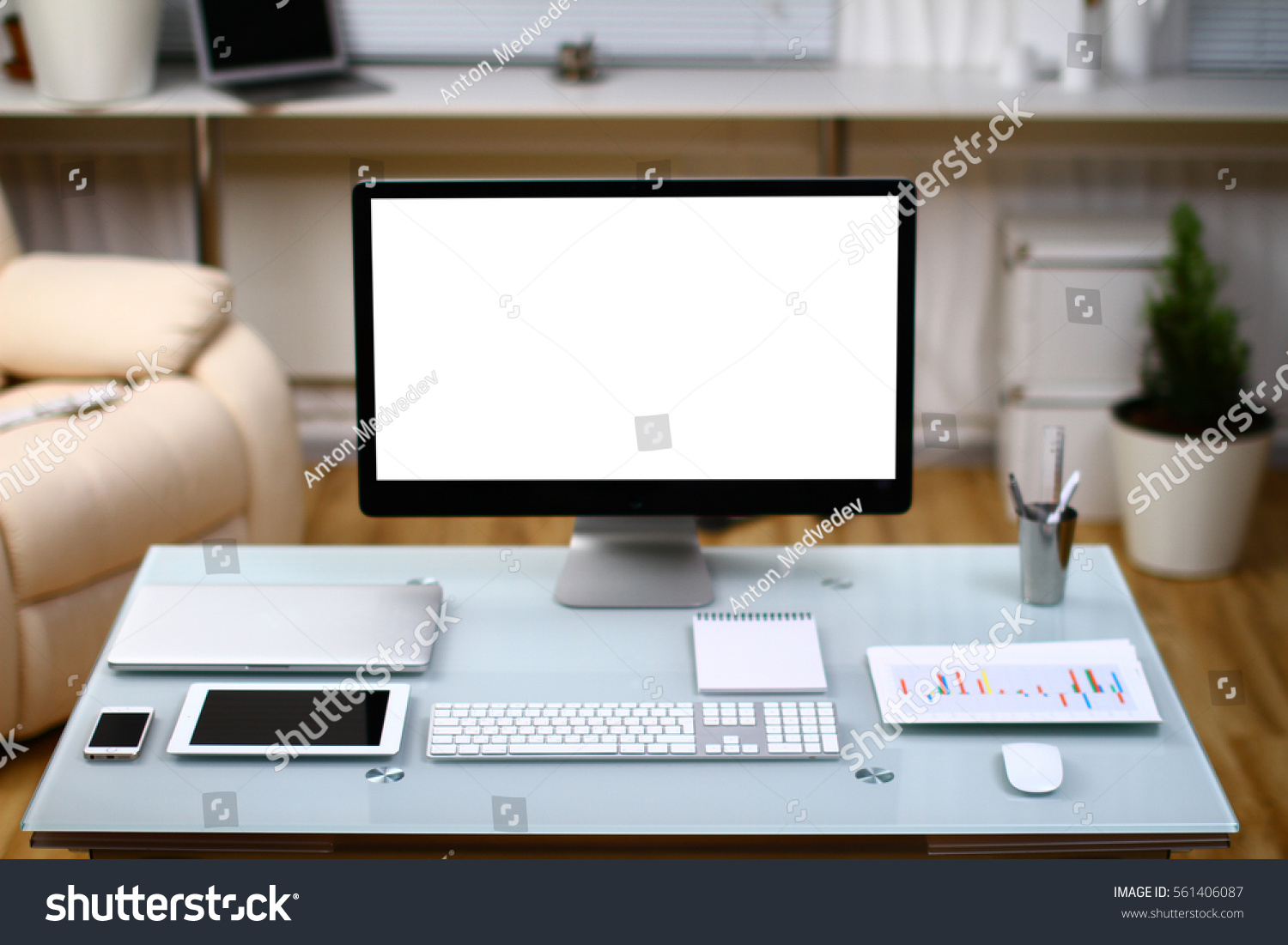 Office Home Office Glass Table Display Stock Photo Edit Now