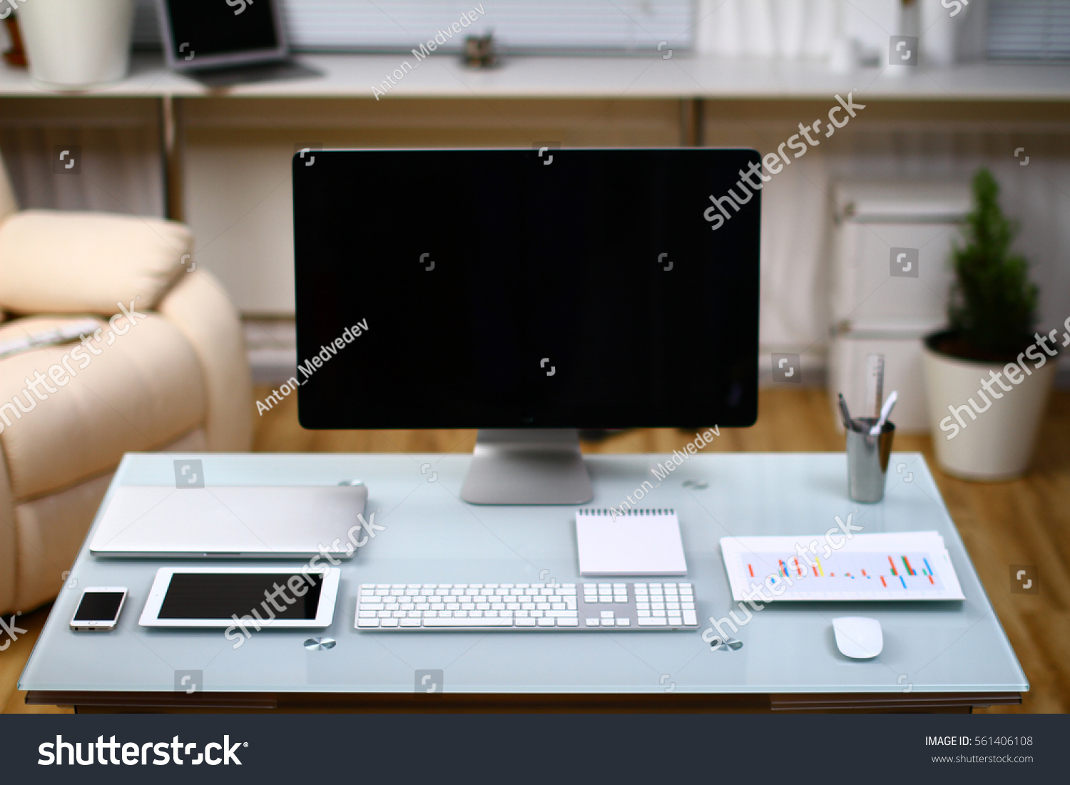 Office Home Office Glass Table Display Stock Photo Edit Now