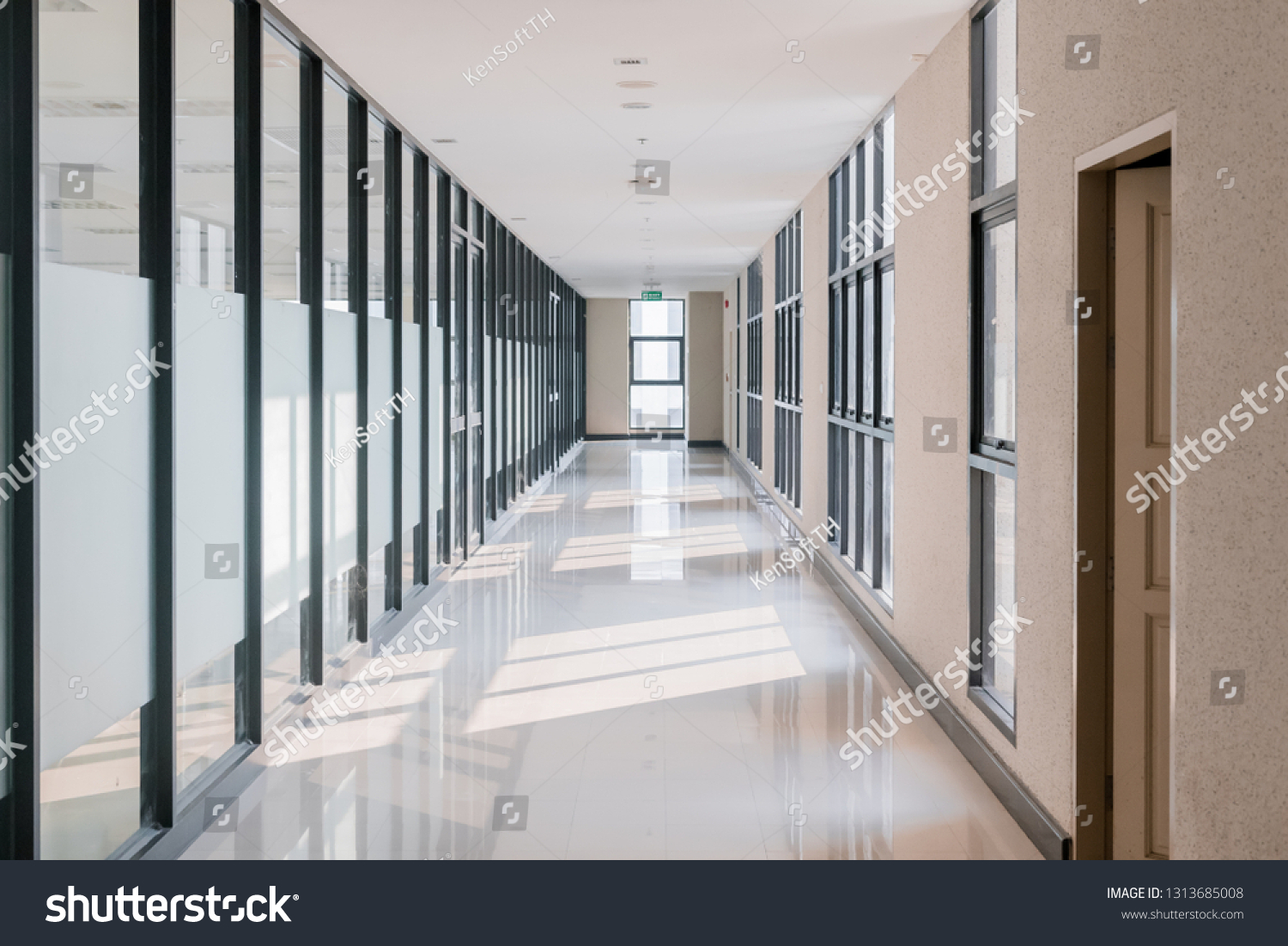 Office College Hallway Glass Windows On Stock Photo 1313685008 |  Shutterstock