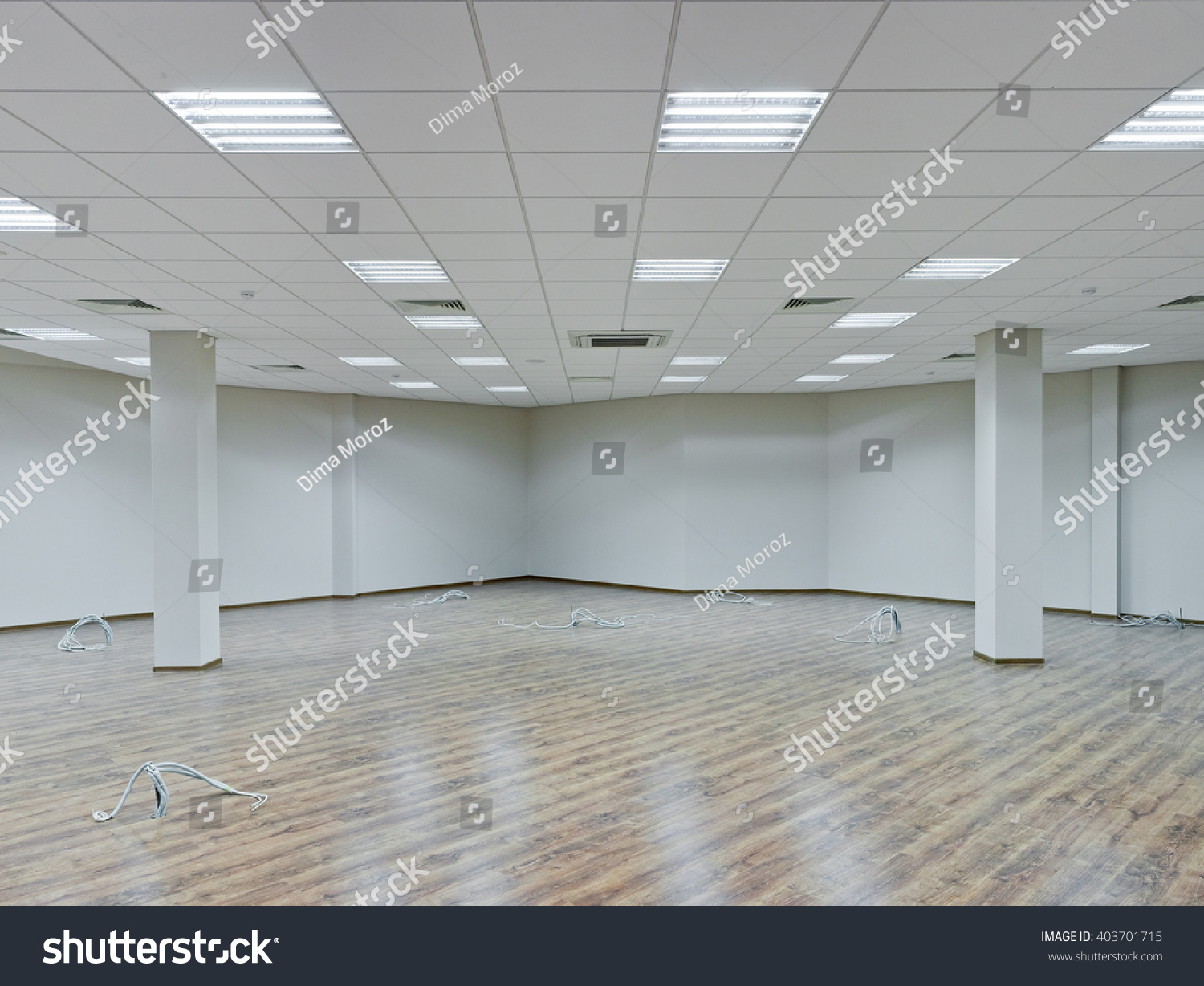 Office Repair Finishing Facilities Ceiling Lighting Stock Photo