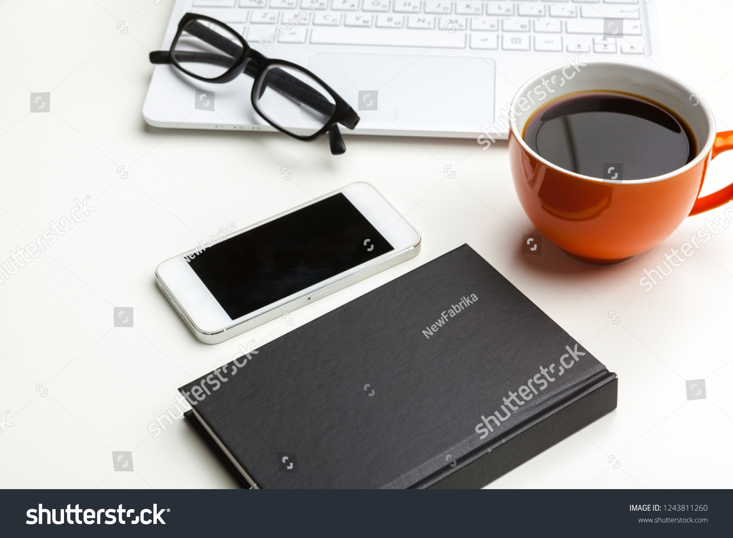 Office Working Desk Top View Stock Photo 1243811260 | Shutterstock