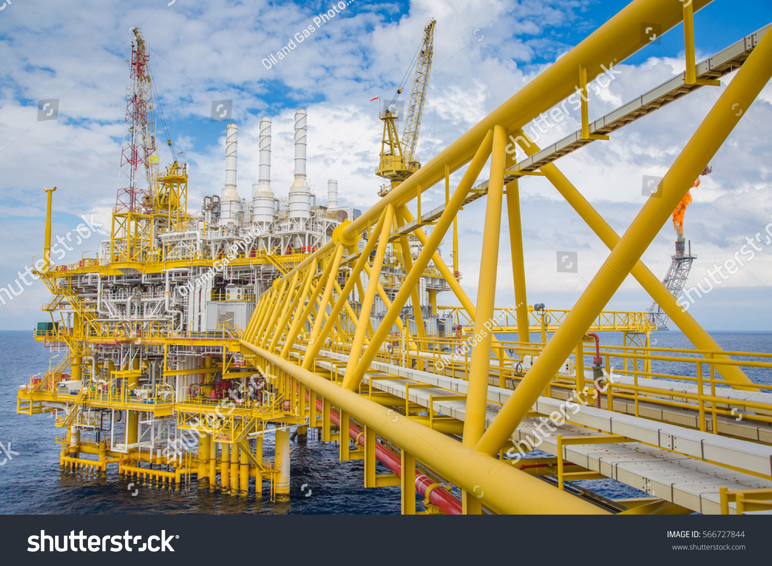 Offshore Oil Gas Central Processing Platform Stock Photo (Edit Now ...