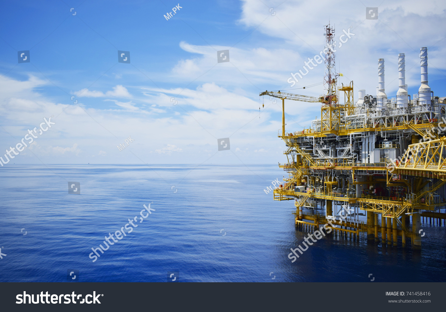 Offshore Platform Sea Southeast Asia Blue Stock Photo 741458416 ...