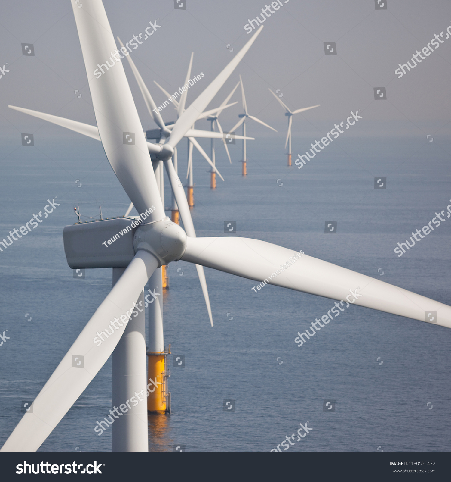 Offshore Wind Turbine Farm Stock Photo 130551422 : Shutterstock