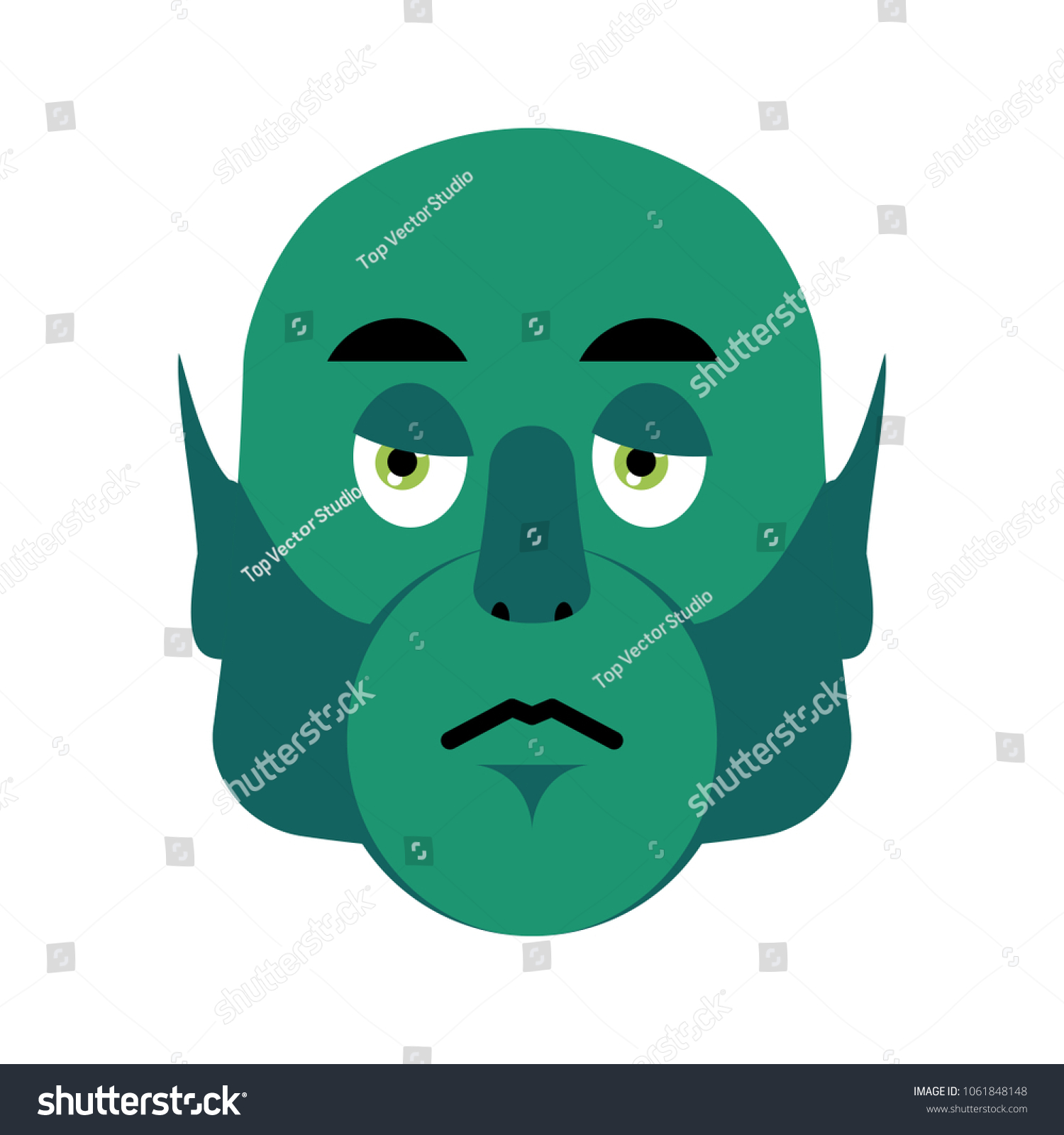 Ogre Sad Emoji Goblin Sorrowful Emotion Illustration De Stock