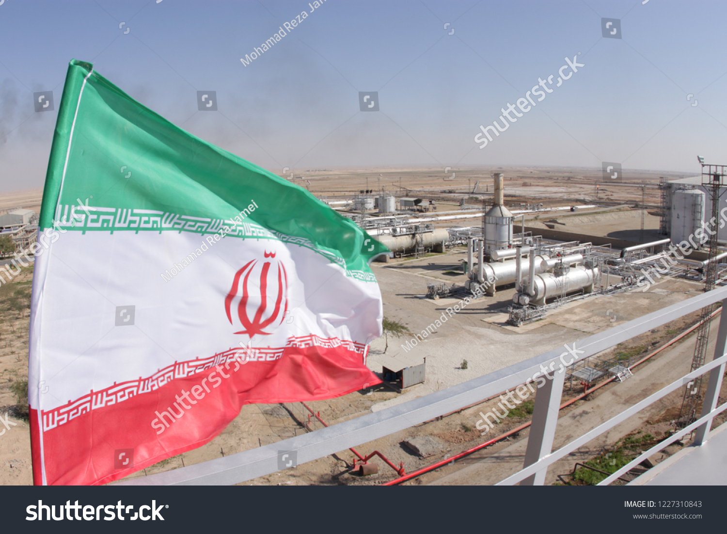 Oil Gas Refineries Flag Iran Stock Photo 1227310843 | Shutterstock