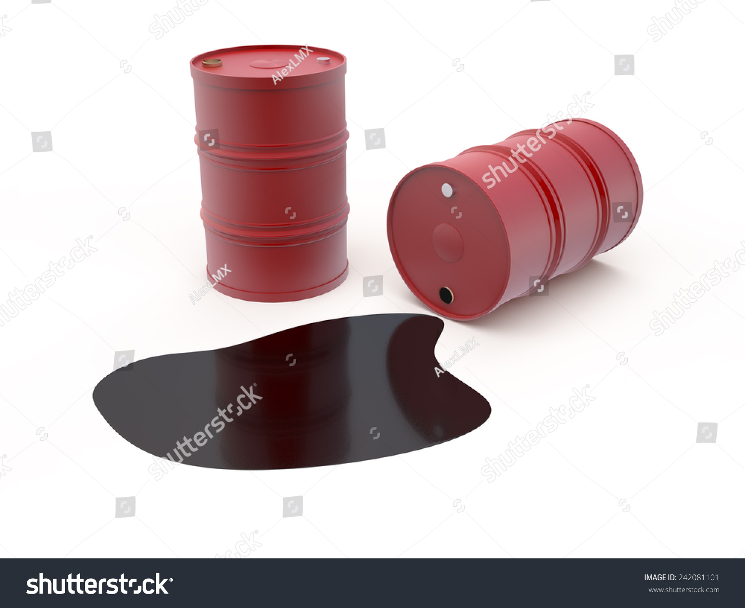 Oil Spilling Barrel On White Background Stock Illustration 242081101