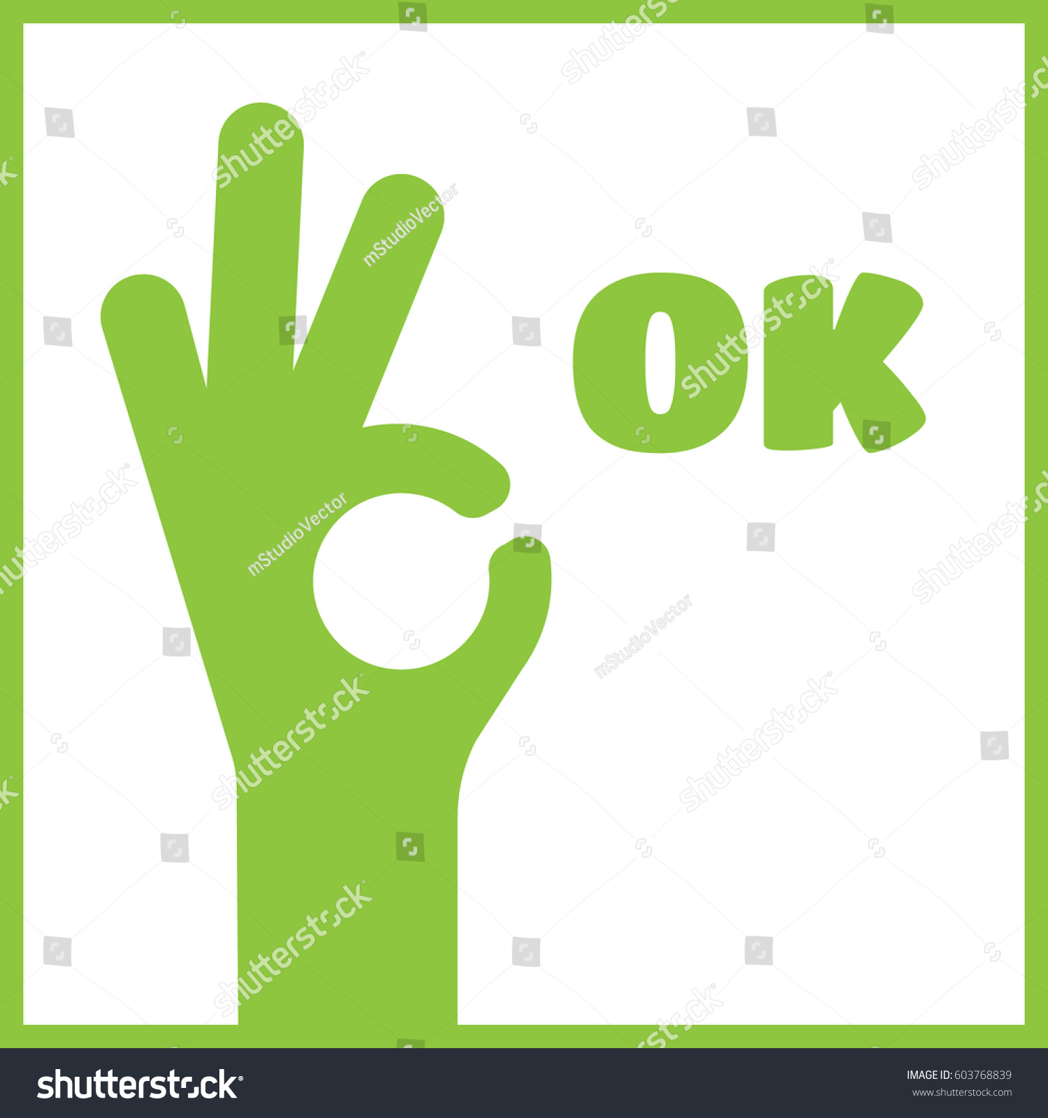Ok Sign Ok Win Symbol Stock Illustration 603768839